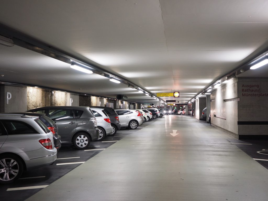 underground car park with cars